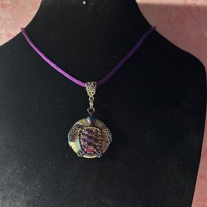 Rainbow Turtle Locket Pendant Necklace